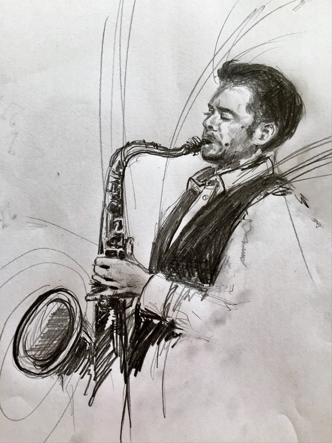 pencil on paper
